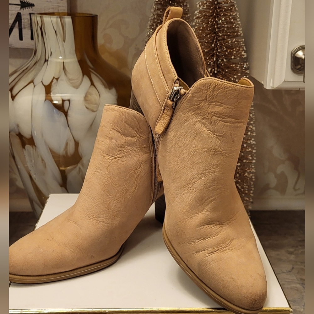 Franco Sarto Beige Ankle Booties